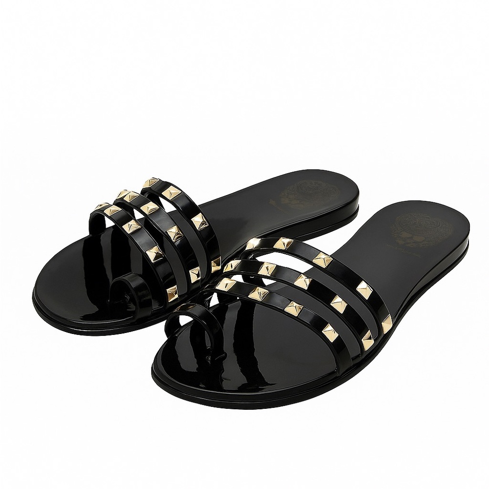 Vince Camuto Black Studded Jelly Slides | Women’s 7 NWOT - Picture 1 of 3